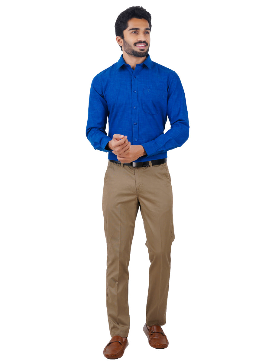 Mens Formal Shirt Full Sleeves Blue CL2 GT5-Full view