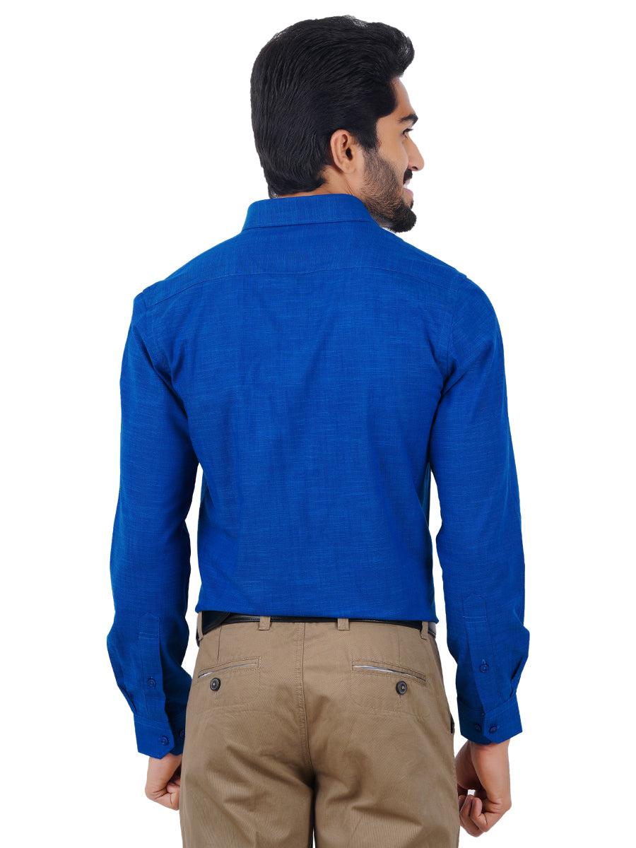 Mens Formal Shirt Full Sleeves Blue CL2 GT5-Back view