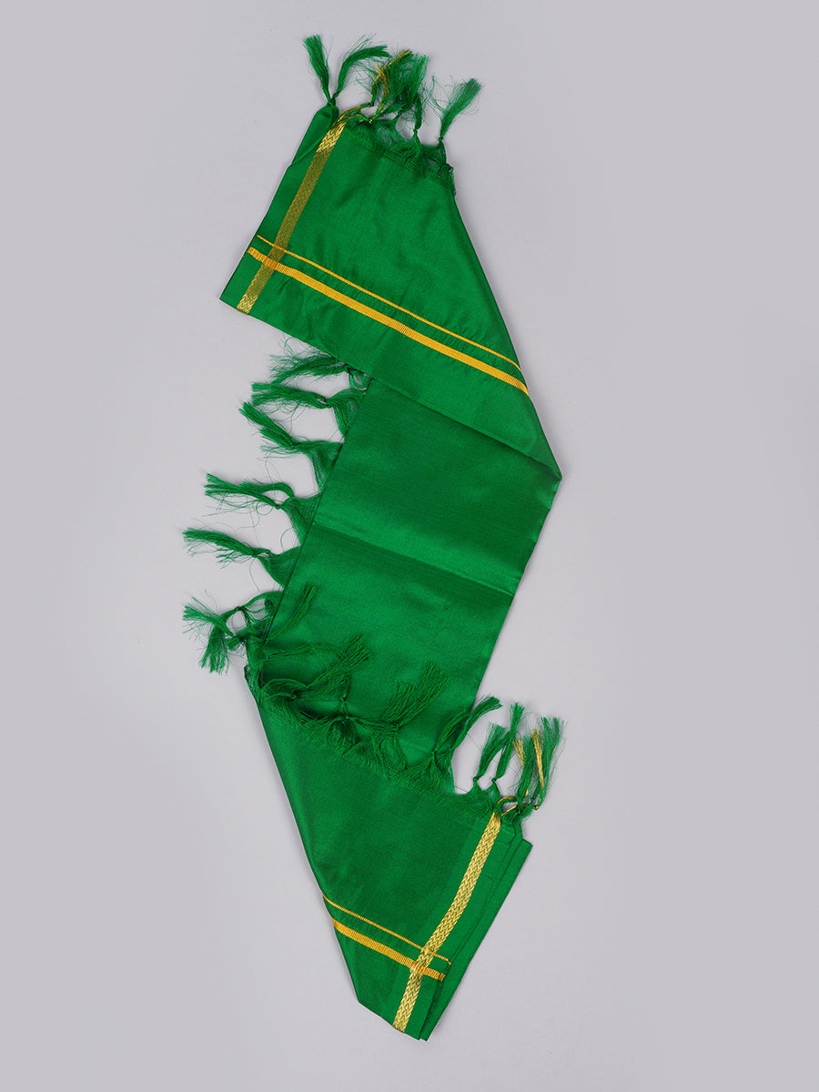 Silk Pooja Towel 2 Mulam Green
