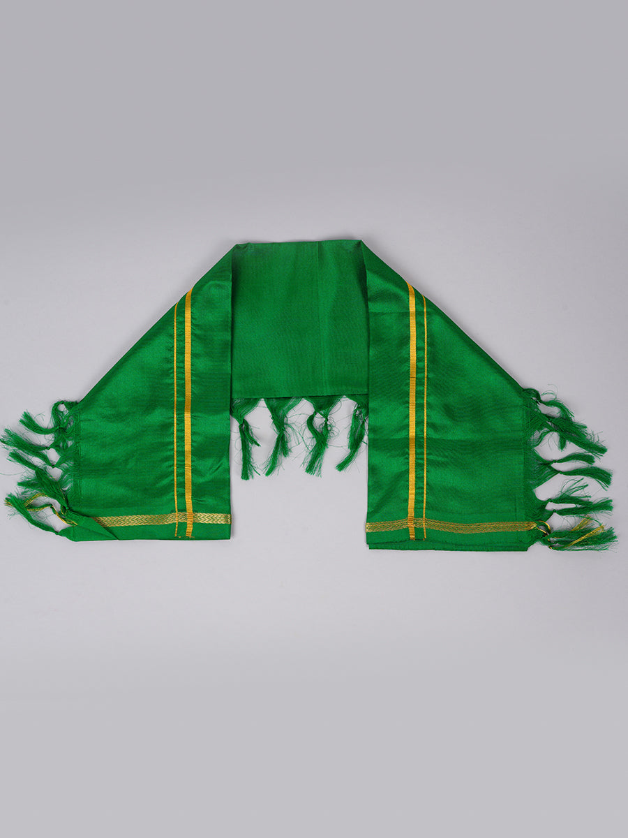 Silk Pooja Towel 4 Mulam Green