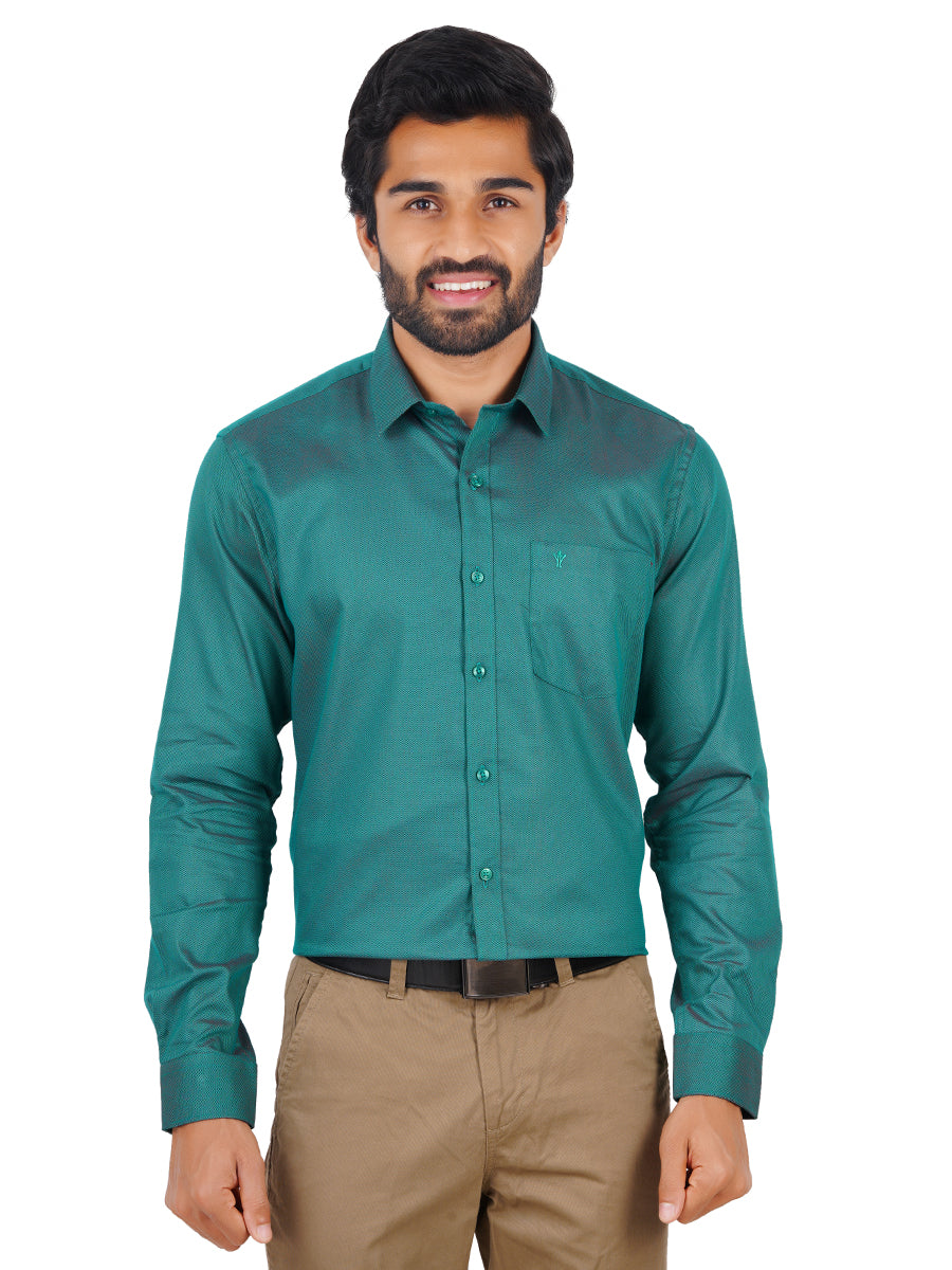 Mens Formal Shirt Full Sleeves Cyan Green T30 TF3-Full view