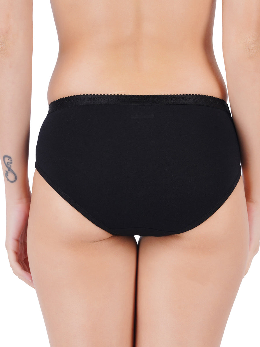 Womens Panties Only U Plain Plus Size (3 Pcs pack)-Back view