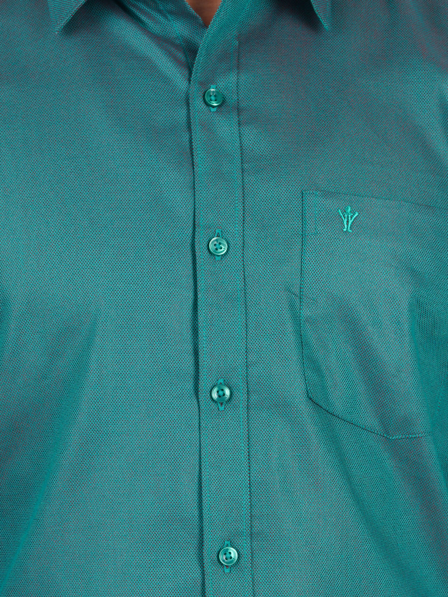 Mens Formal Shirt Full Sleeves Cyan Green T30 TF3-Zoom view