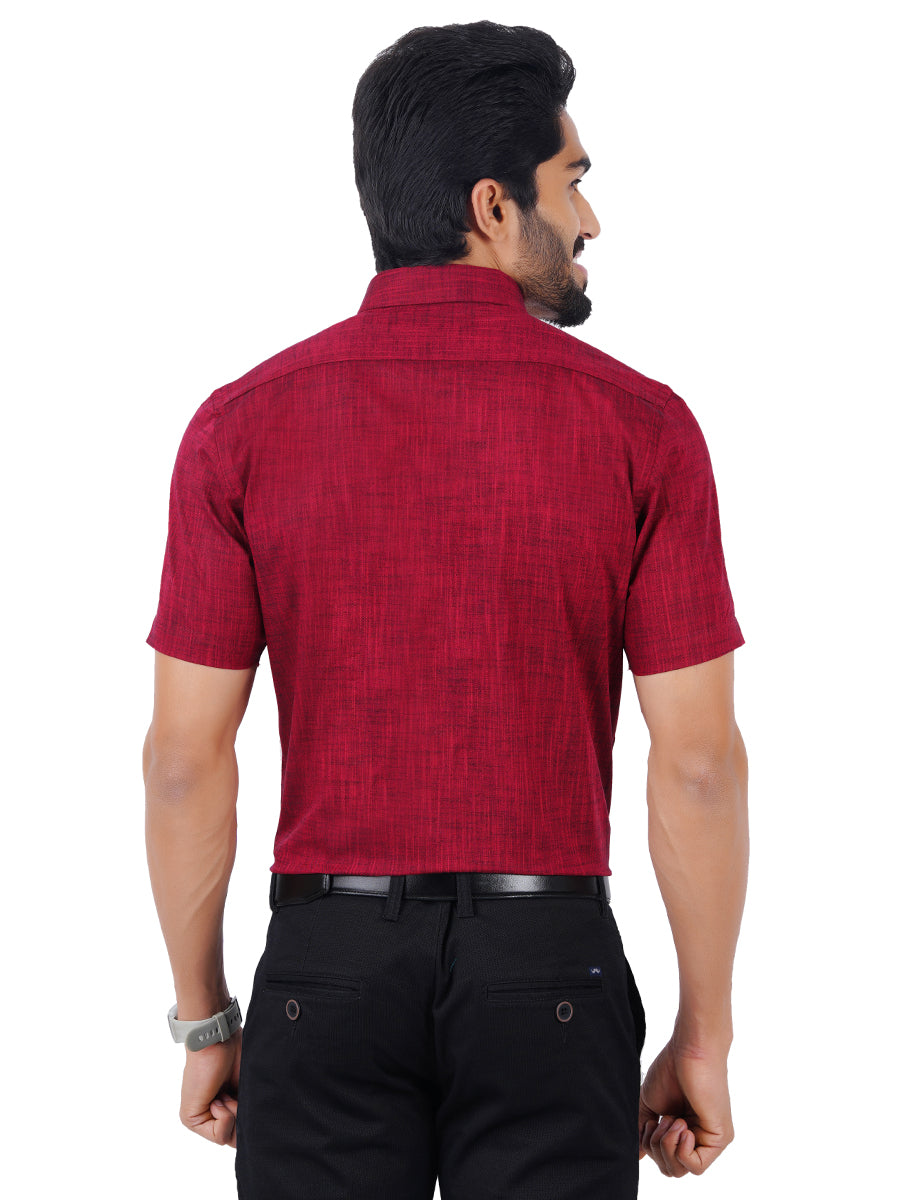 Mens Formal Shirt Half Sleeves Red CL2 GT3-Back view
