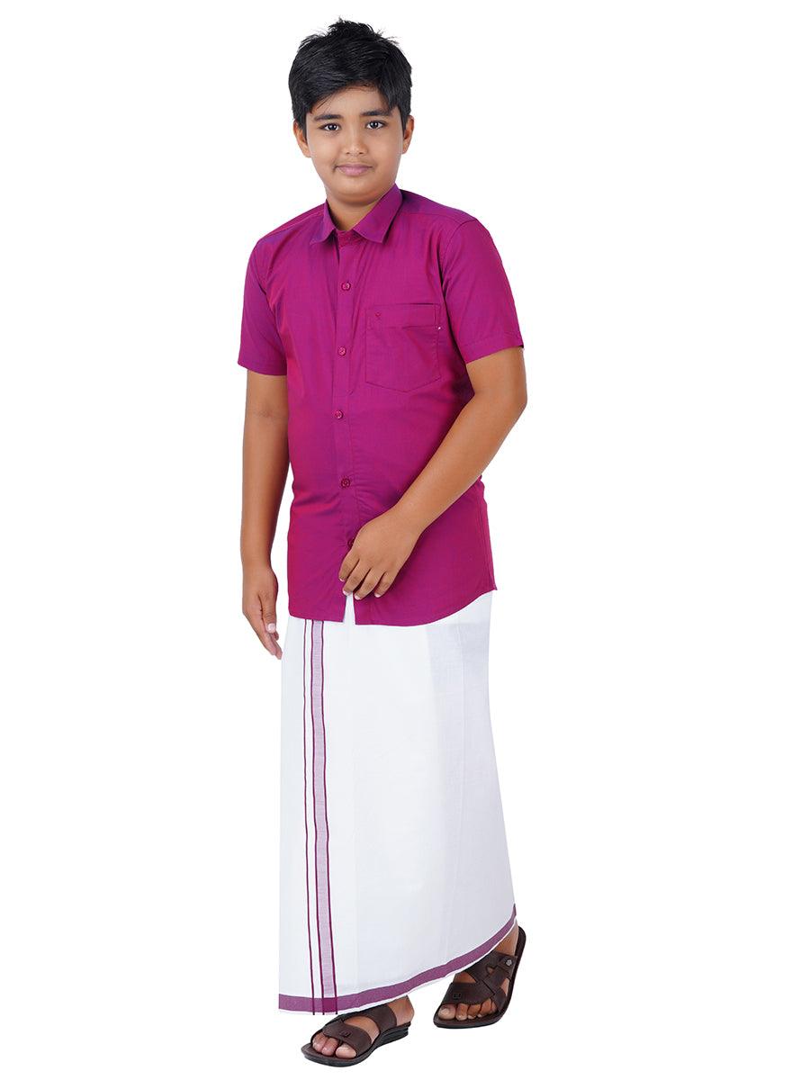 Boys Matching Dhoti & Shirt Combo G111 -  Ramraj Cotton-Side view