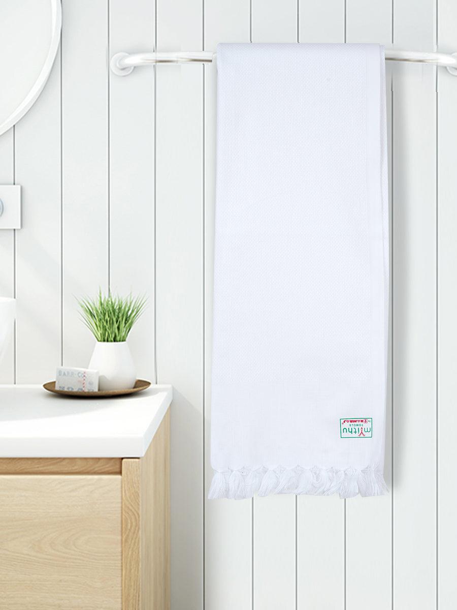 Cool Touch White Towel (2 PCs Pack) -  Ramraj Cotton-Length view