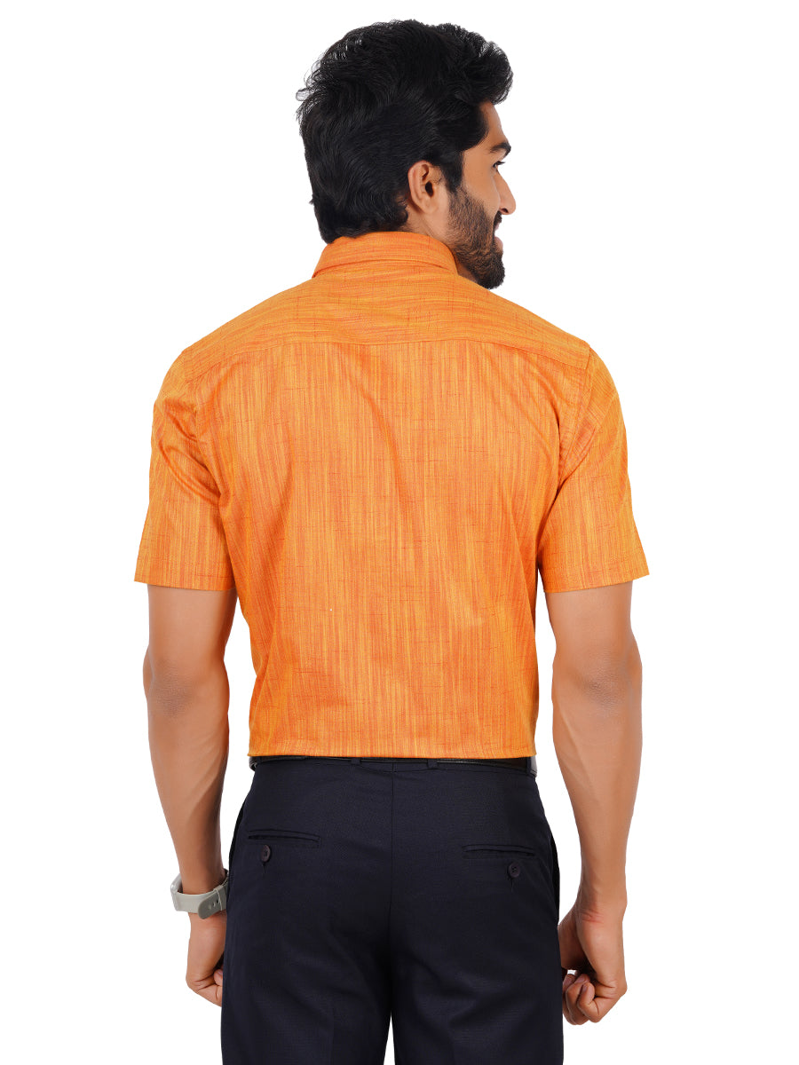 Mens Formal Shirt Half Sleeves Orange T32 TH5