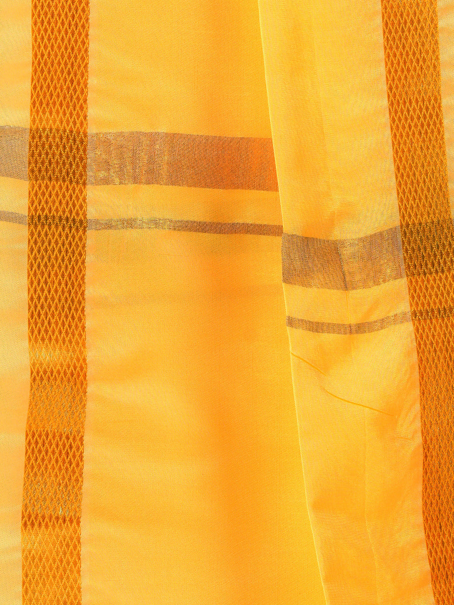 Men Art Silk Panchakacham Set Jayadeva (9+5) Mango