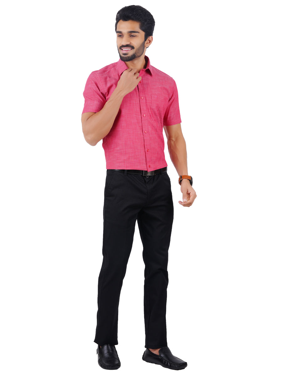 Mens Formal Shirt Half Sleeves Pink CL2 GT1-Full view