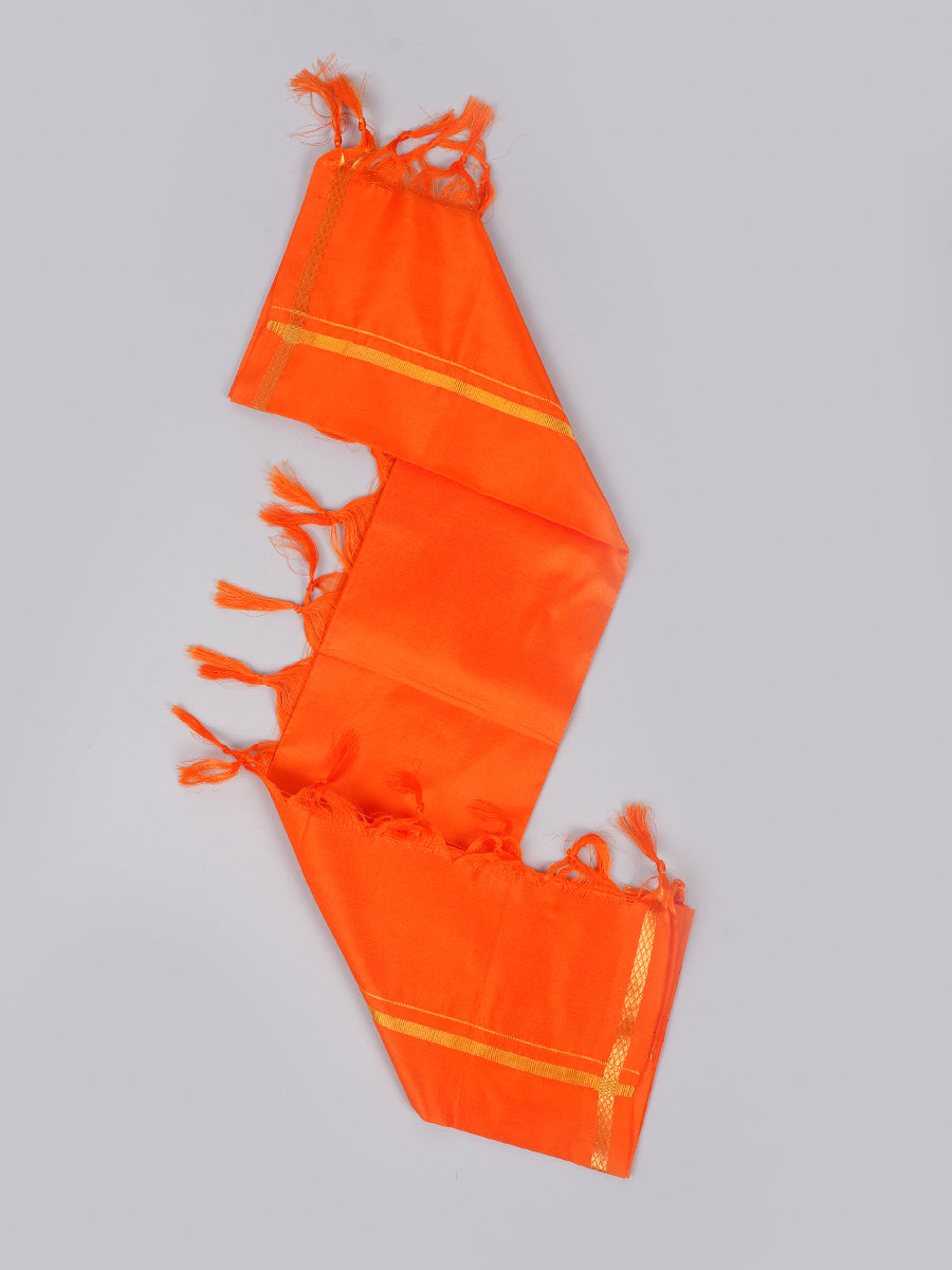 Silk Pooja Towel 2 Mulam Orange