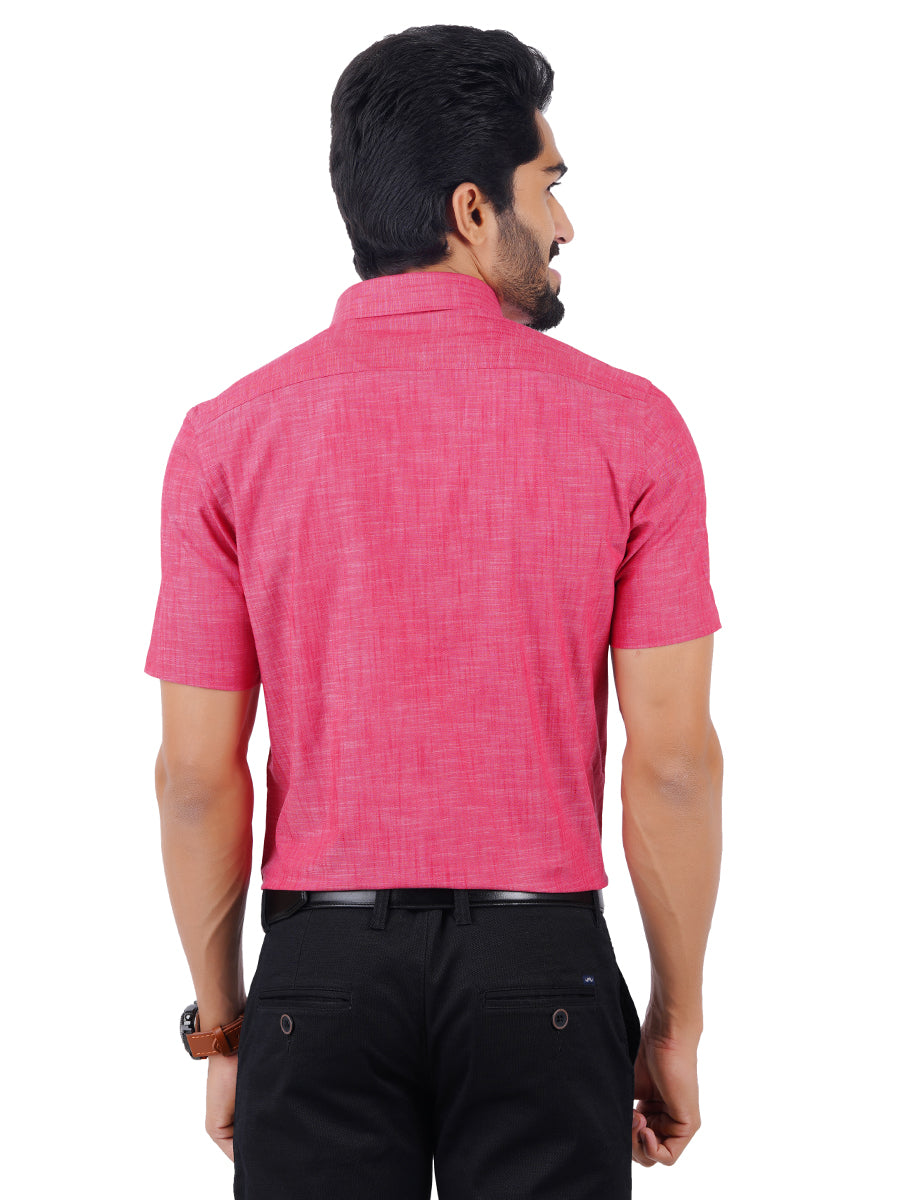 Mens Formal Shirt Half Sleeves Pink CL2 GT1-Back view