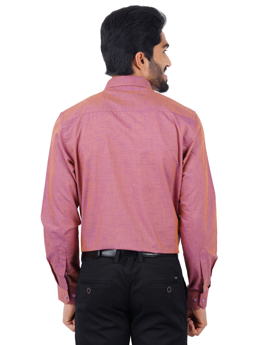 Mens Formal Shirt Full Sleeves Light Pink T16 CO2-Back view