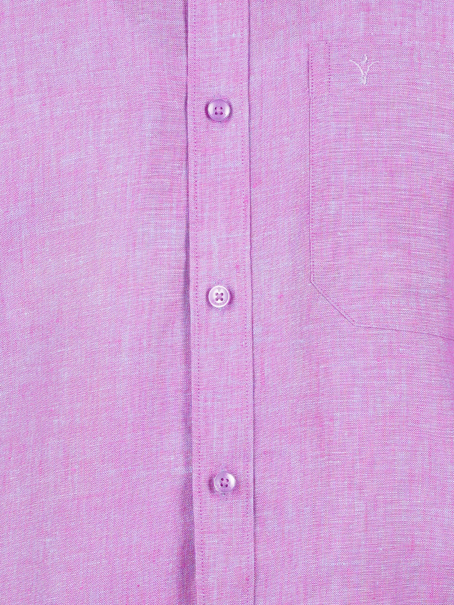 Mens Pure Linen Half Sleeves Shirt Purple-Zoom view