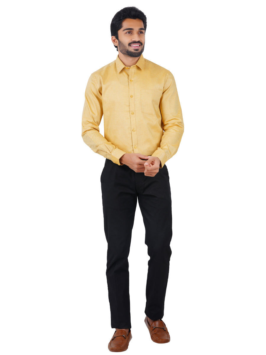 Mens Formal Shirt Full Sleeves Light Orange T18 CY6-Full view