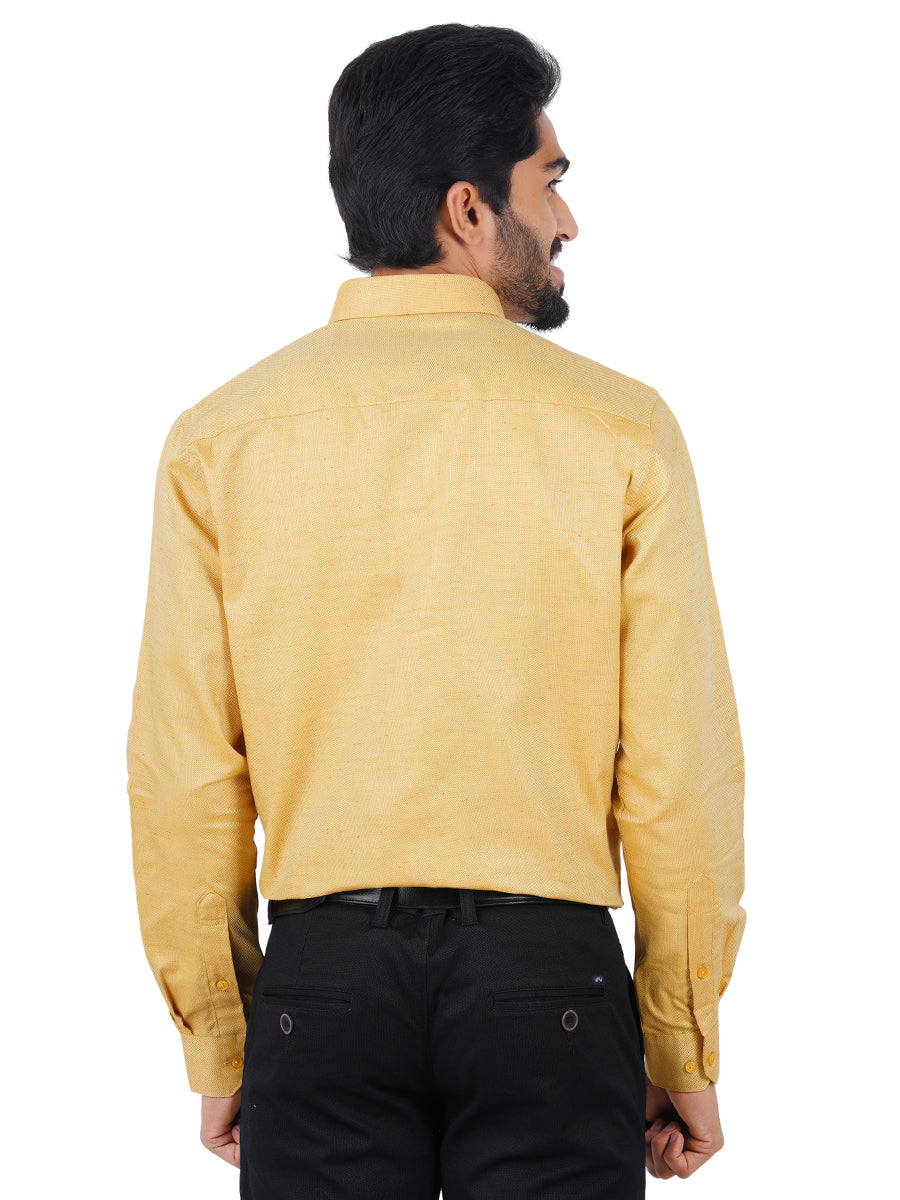 Mens Formal Shirt Full Sleeves Light Orange T18 CY6-Back view