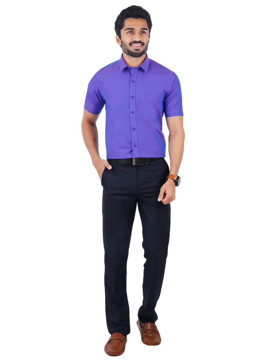 Premium Cotton Half Sleeves Violet Shirt MH G104-Full view