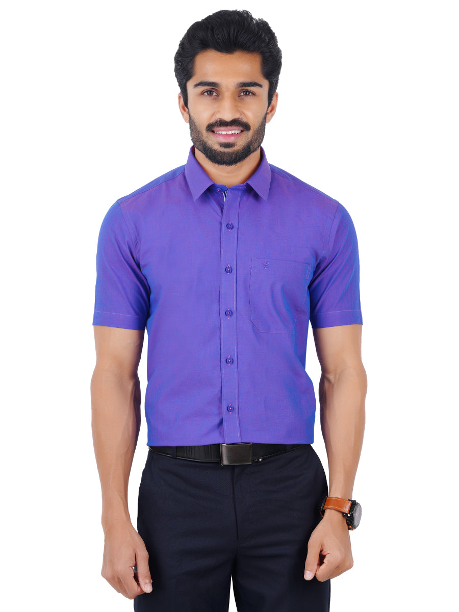 Premium Cotton Half Sleeves Violet Shirt MH G104