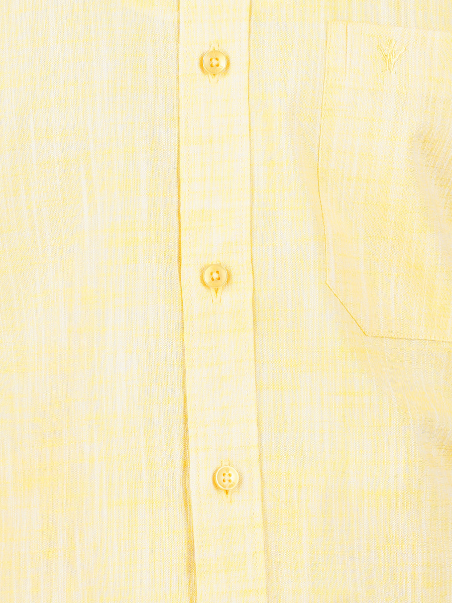 Mens Formal Shirt Half Sleeves Plus Size Yellow CL2 GT14-Zoom view