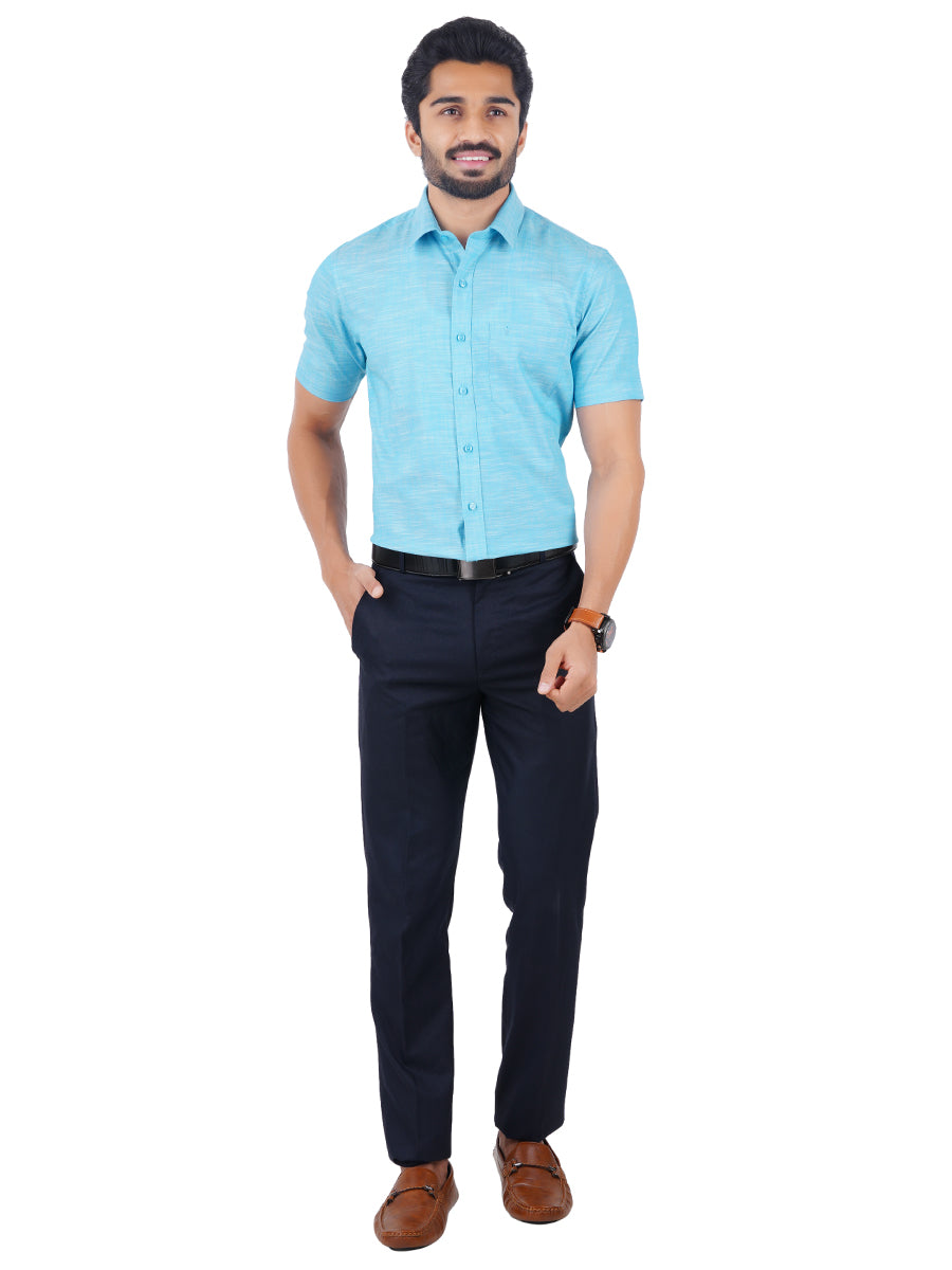 Mens Formal Shirt Half Sleeves Sky Blue CL2 GT13-Full view