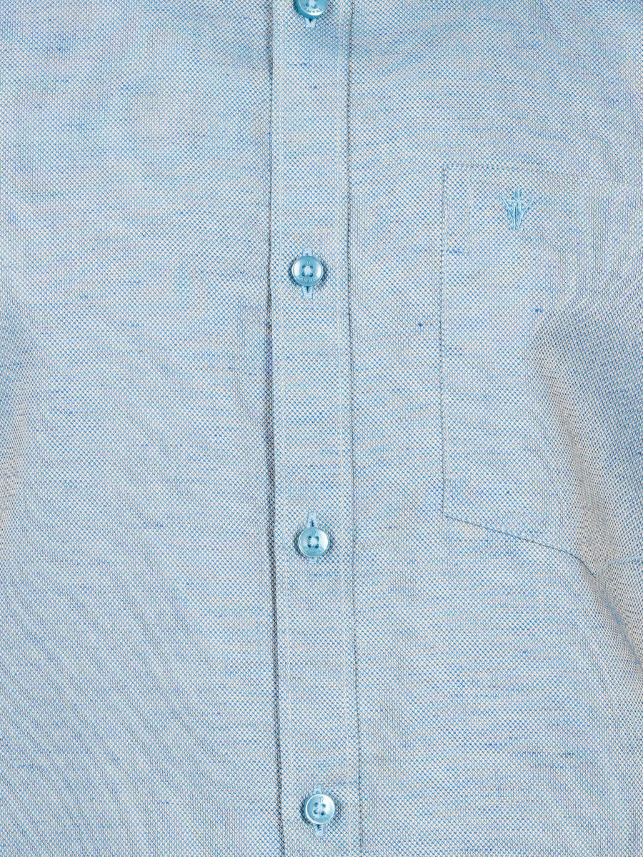 Men Cotton Rich Shirt Full Sleeves Pale Cyan T18 CY5