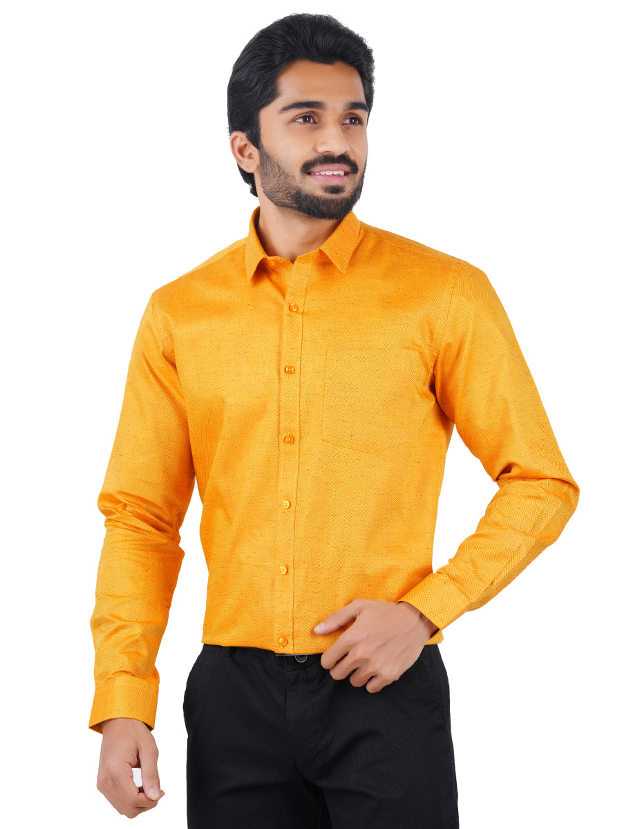 Mens Formal Shirt Full Sleeves Bright Orange T18 CY2-Side view