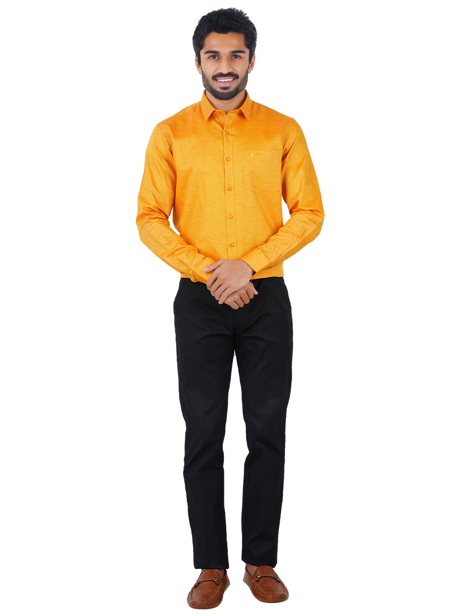 Mens Formal Shirt Full Sleeves Bright Orange T18 CY2-Full view