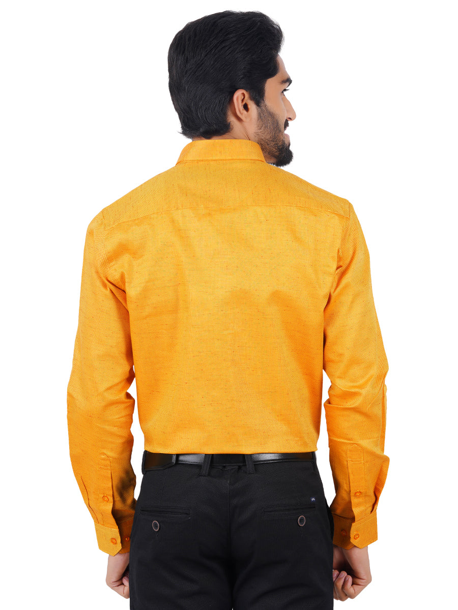 Mens Formal Shirt Full Sleeves Bright Orange T18 CY2-Back view