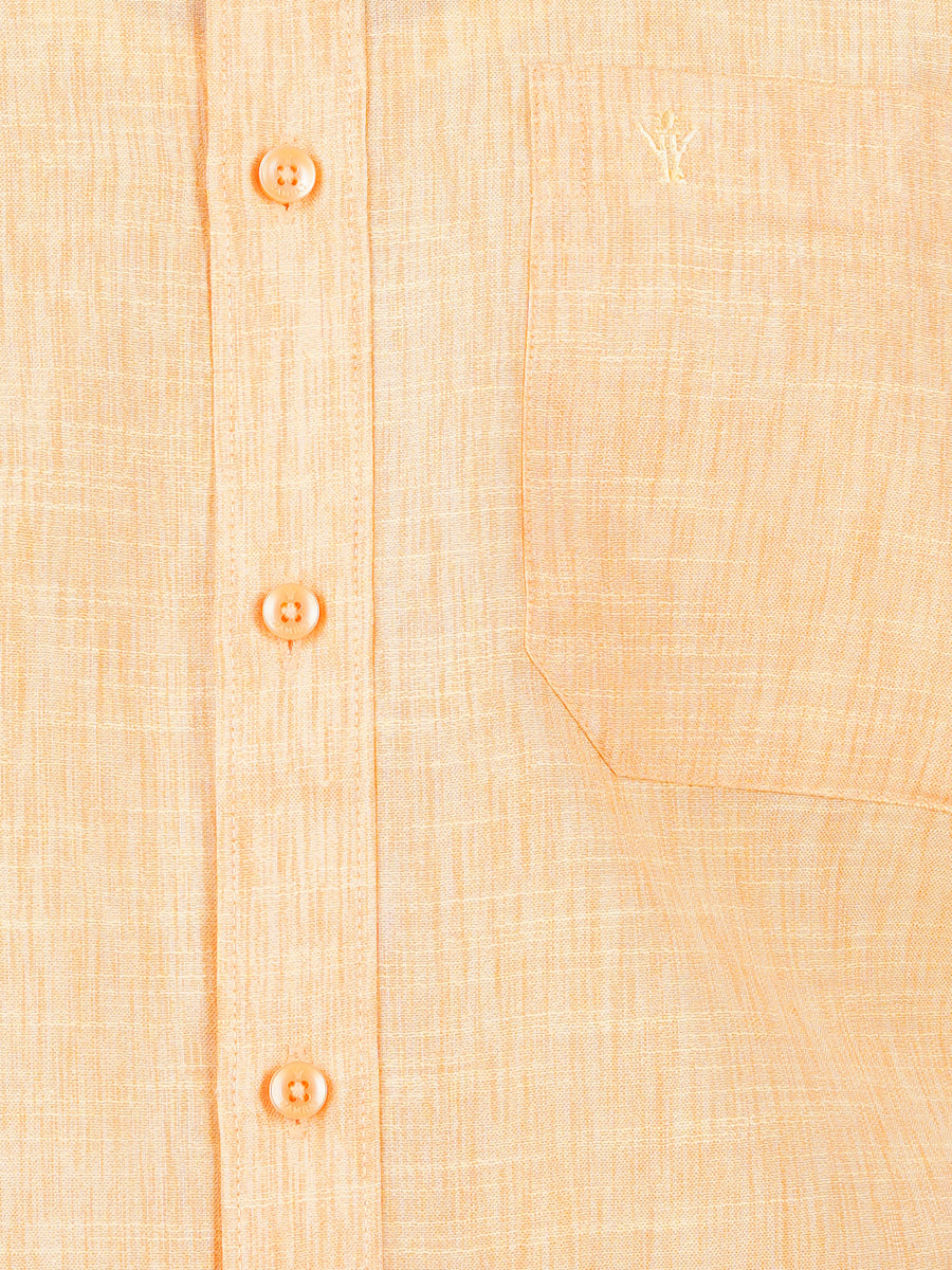 Mens Cotton Blended Formal Shirt Half Sleeves Light Orange T12 CK4-Zoom view