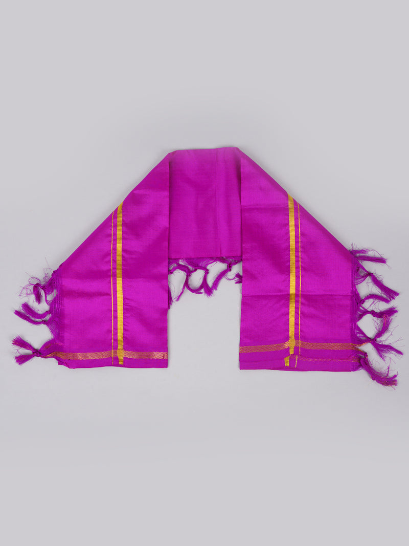 Silk Pooja Towel 4 Mulam Violet