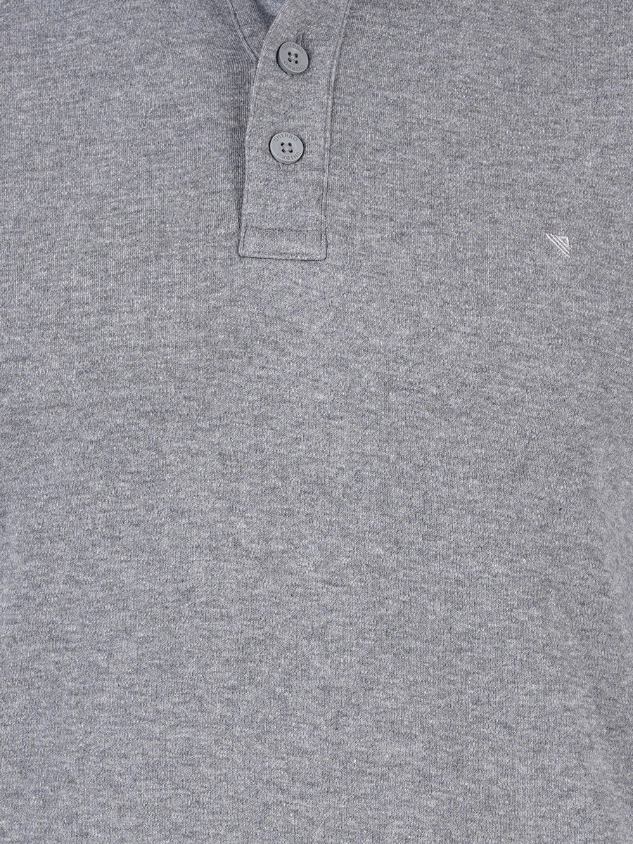Men's Grey Super Combed Cotton Half Sleeves Polo T-Shirt-Zoomview
