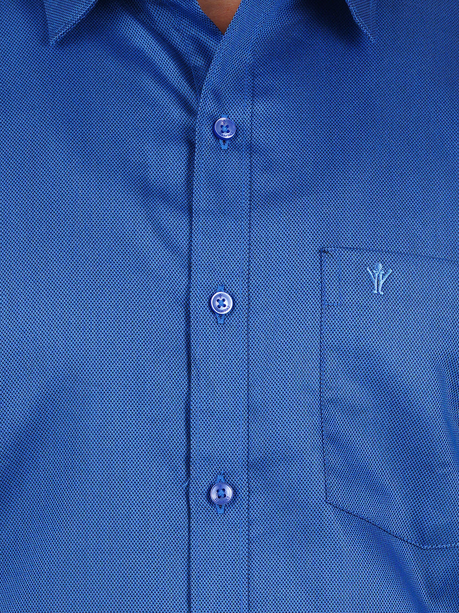 Mens Formal Shirt Half Sleeves Regal Blue T30 TF7-Zoom view