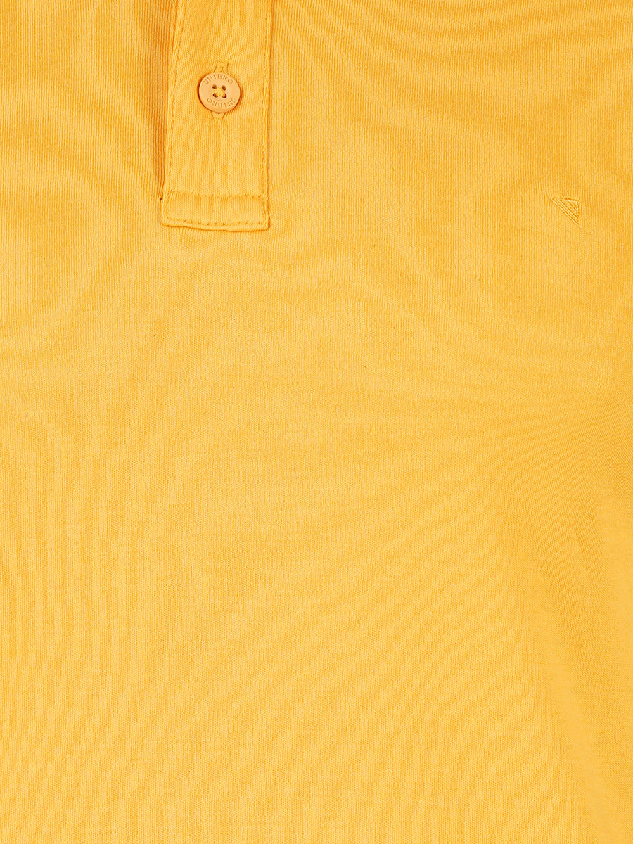 Men's Mustard Super Combed Cotton Half Sleeves Polo T-Shirt-Zoomv iew