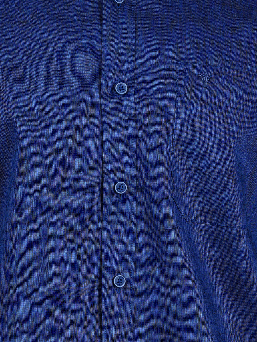 Mens Matching Border Dhoti & Shirt Set Half Blue C80-Zoom view
