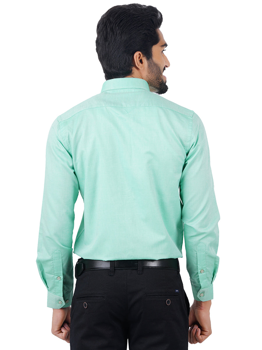 Premium Cotton Shirt Full Sleeves Pale Cyan EL GP4-Back view