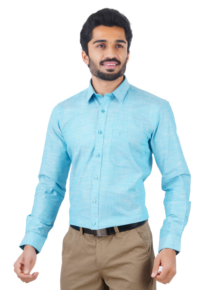 Mens Formal Shirt Full Sleeves Sky Blue CL2 GT13-Front view