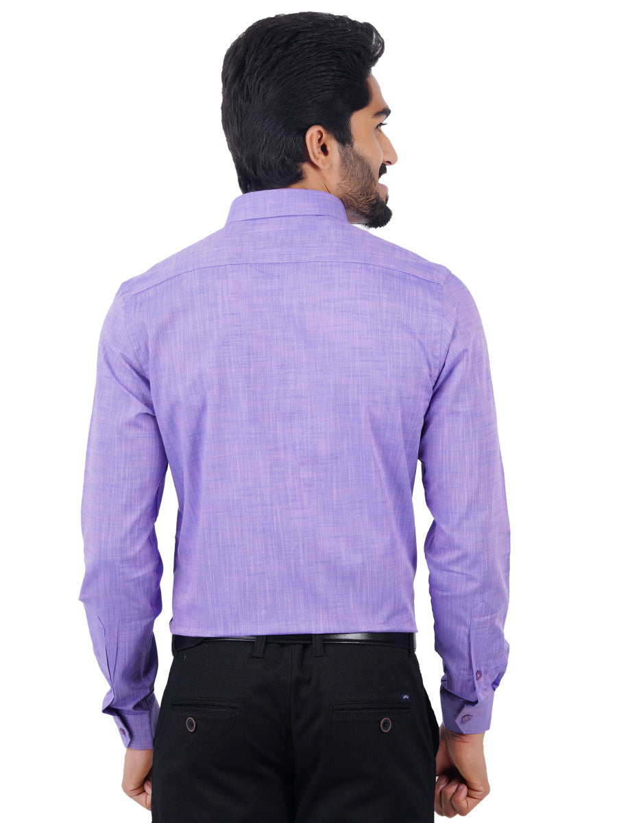 Mens Formal Shirt Full Sleeves Violet CL2 GT11-Back view