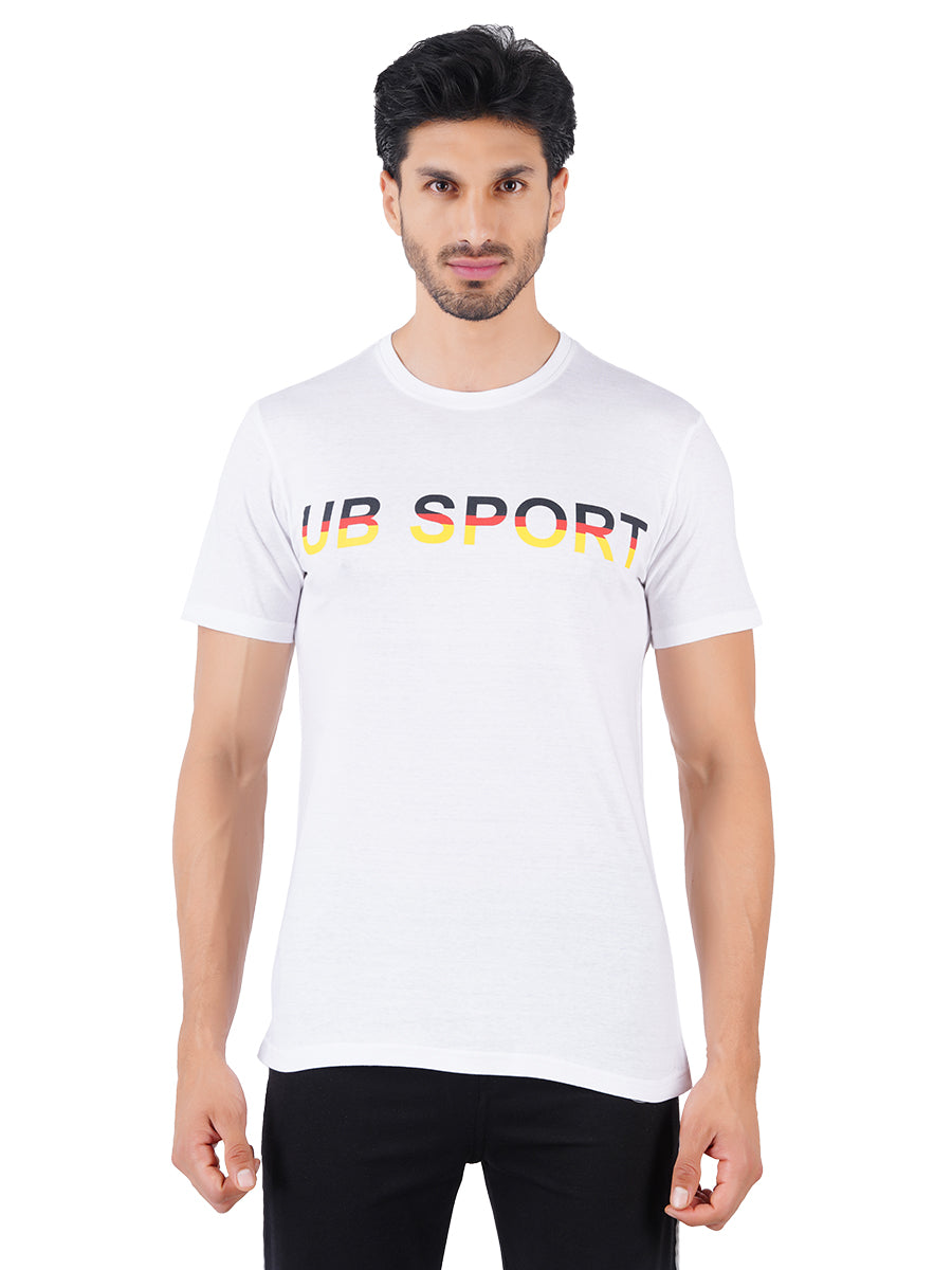 Men Graphic Printed Round Neck White T-Shirt GT6