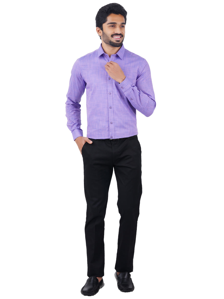Mens Formal Shirt Full Sleeves Plus Size Violet CL2 GT11-Full view