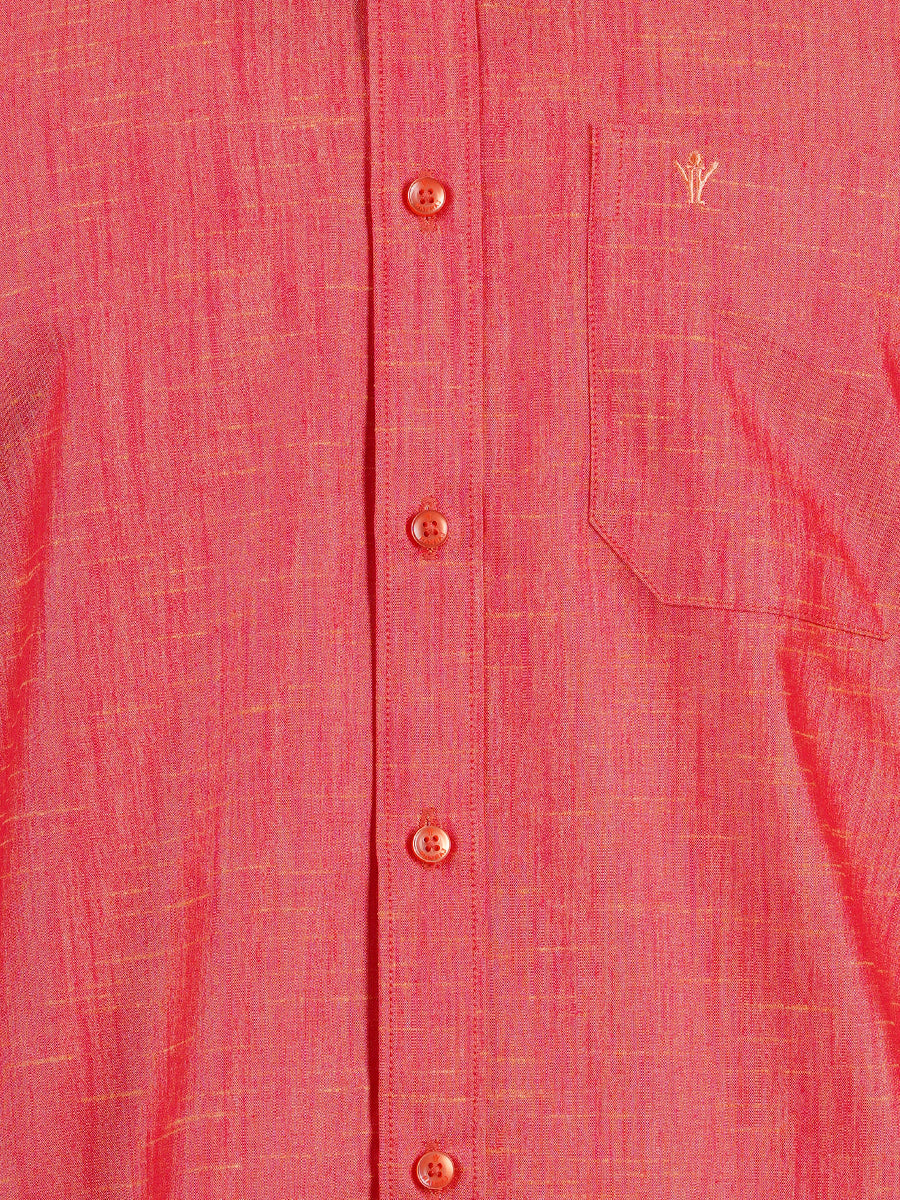 Mens Matching Jari Border Dhoti & Shirt Set Full Pink VB1-Zoom view