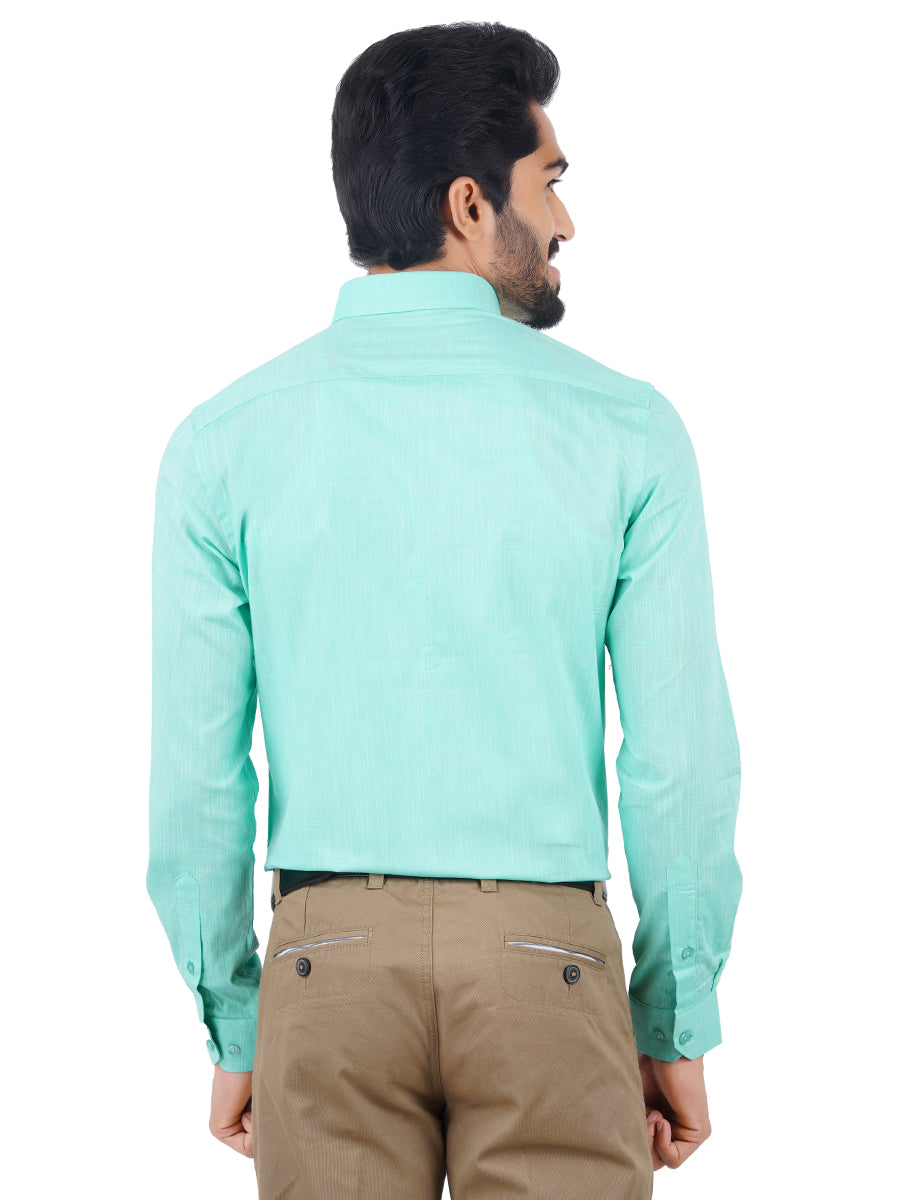 Mens Formal Shirt Full Sleeves Vivid Cyan CL2 GT6-Back view