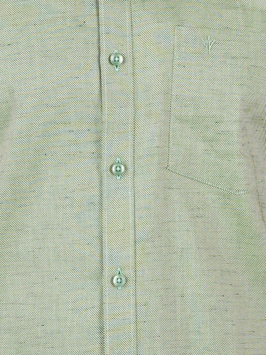 Men Poly Cotton Shirt Full Sleeves Green T18 CY4