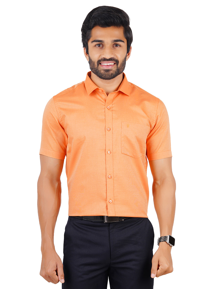 Premium Cotton Shirt Half Sleeves Orange EL GP17