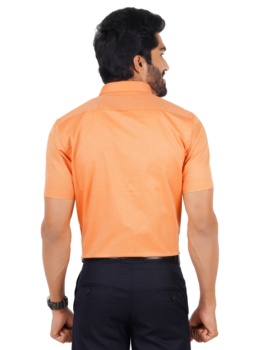 Premium Cotton Shirt Half Sleeves Orange EL GP17-Back view