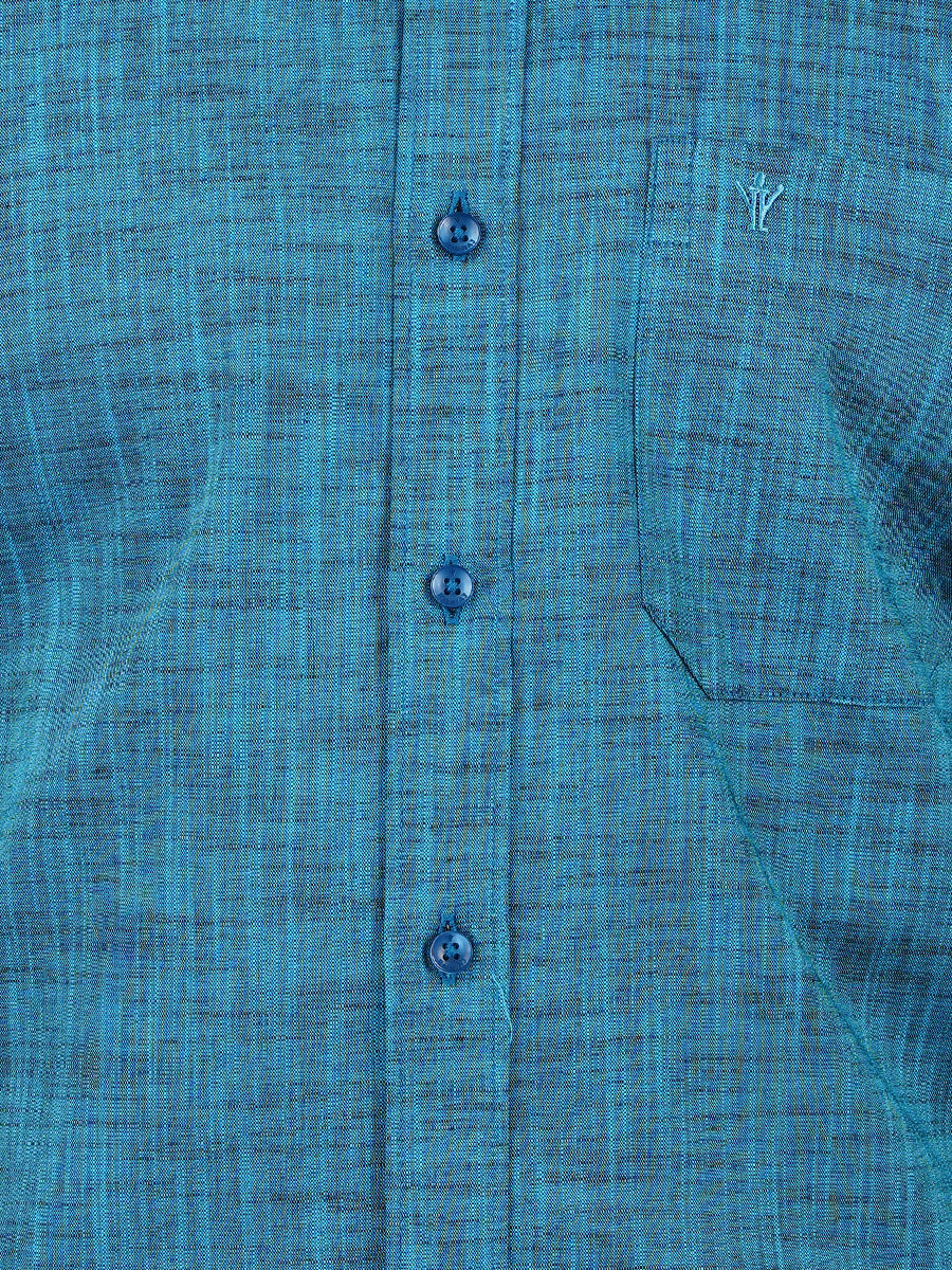 Mens Formal Shirt Half Sleeves Blue CL2 GT9-Zoom view