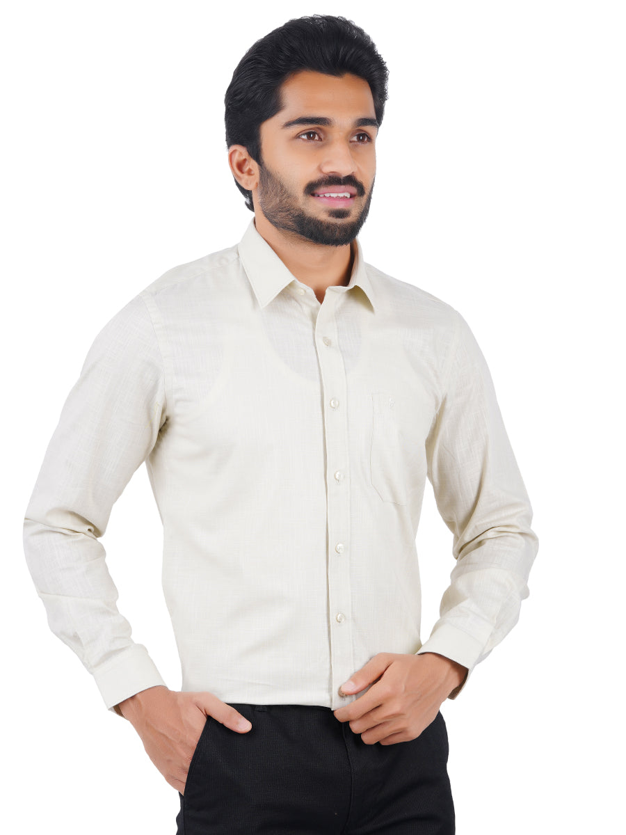 Mens Formal Shirt Full Sleeves Cream CL2 GT15-Side view