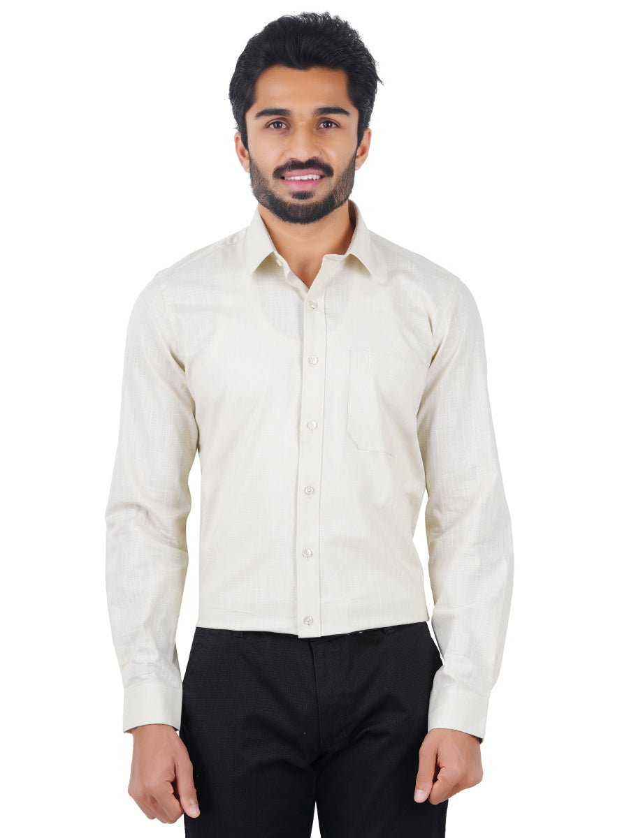 Mens Formal Shirt Full Sleeves Cream CL2 GT15