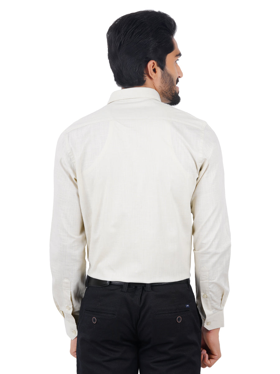 Mens Formal Shirt Full Sleeves Cream CL2 GT15-Back view