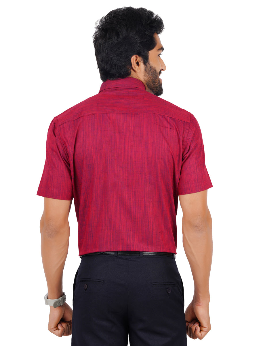 Mens Formal Shirt Half Sleeves Red T32 TH7-Back view