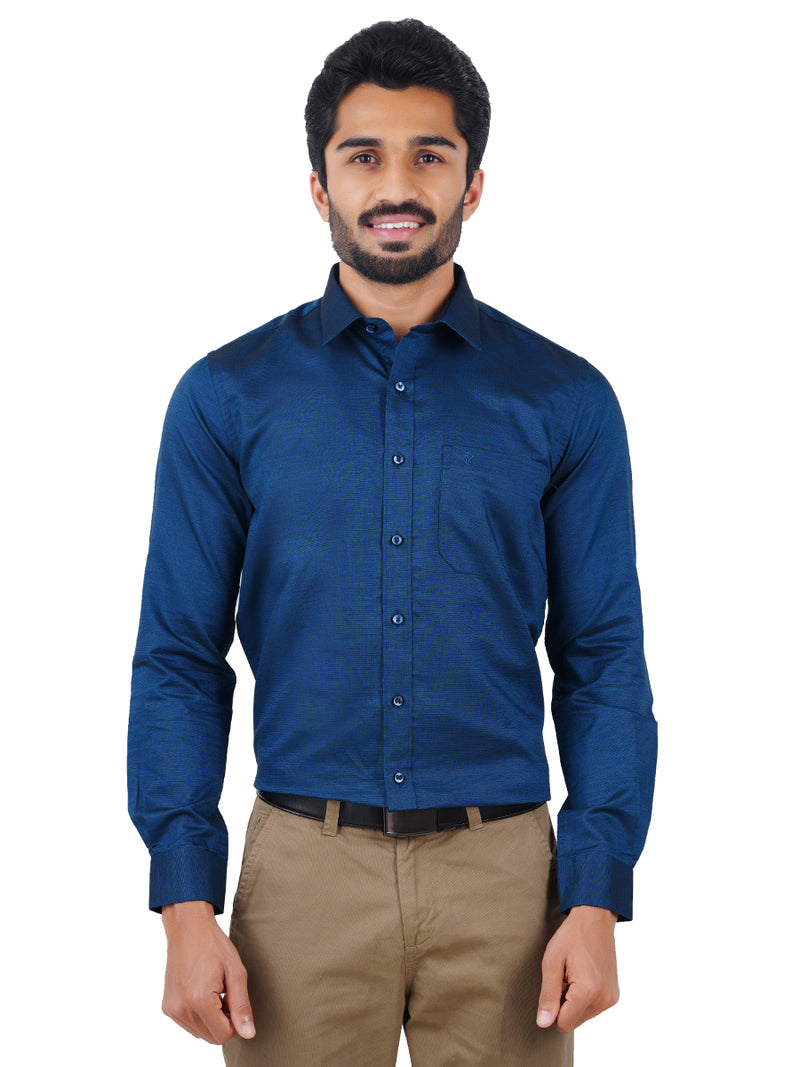 Premium Cotton Shirt Full Sleeves Dark Blue EL GP6