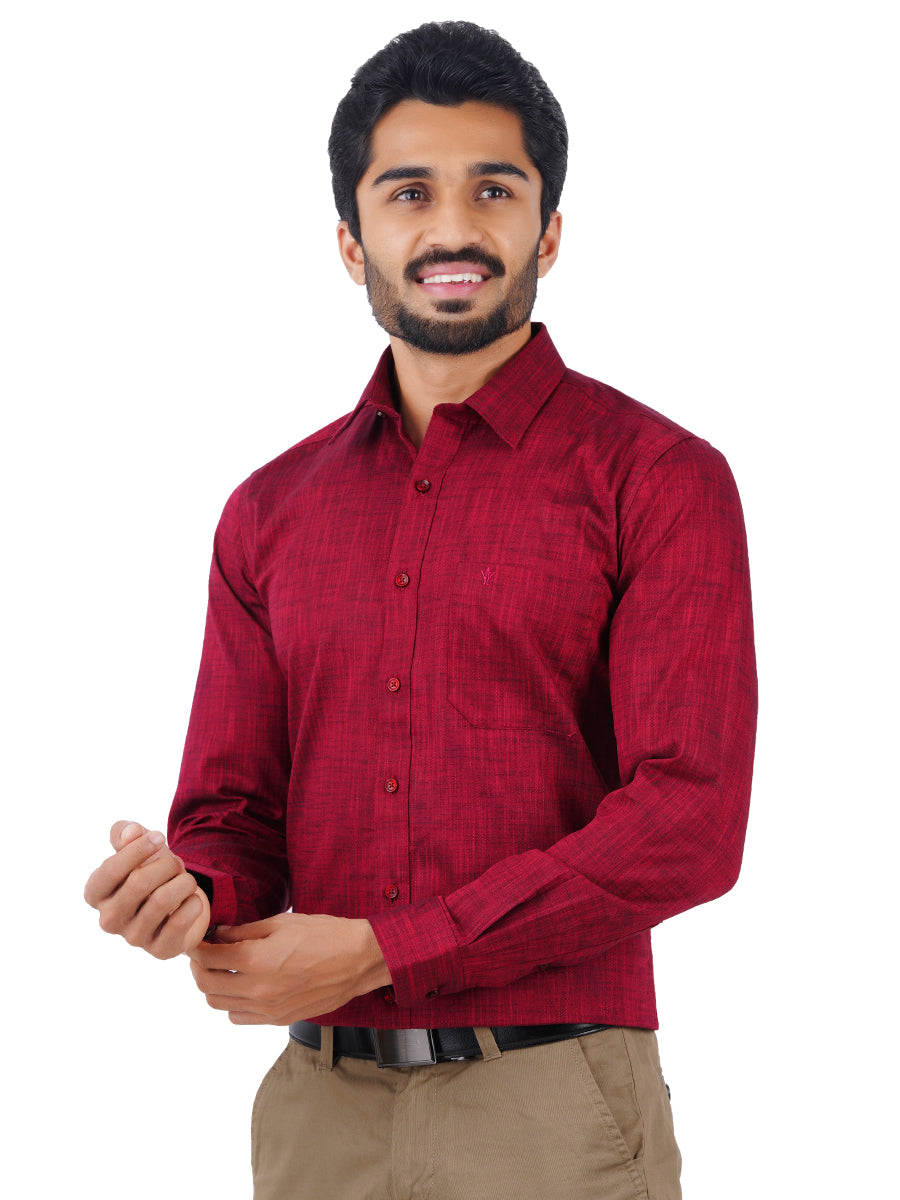 Mens Formal Shirt Full Sleeves Red CL2 GT3-Front view